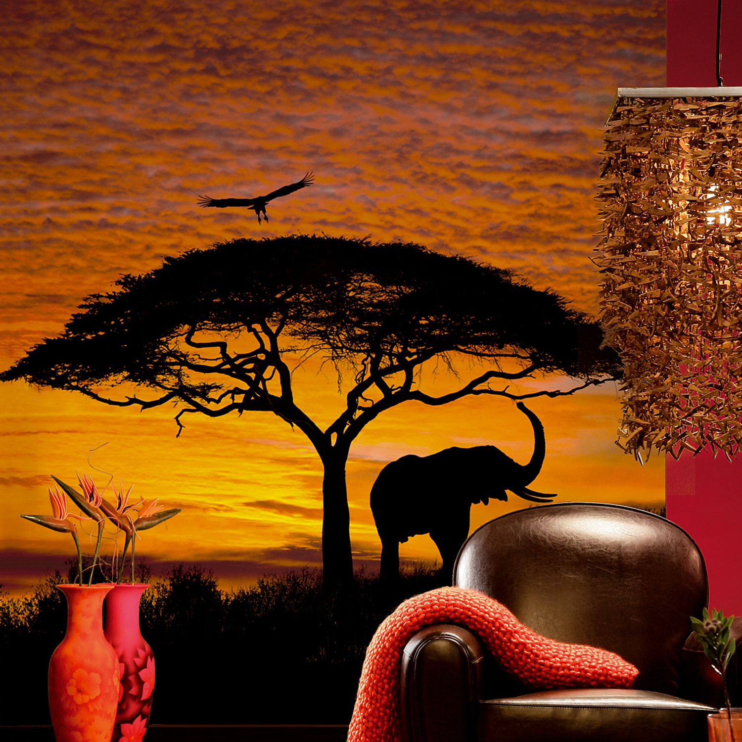 African Sunset Mural 4-501 by Komar