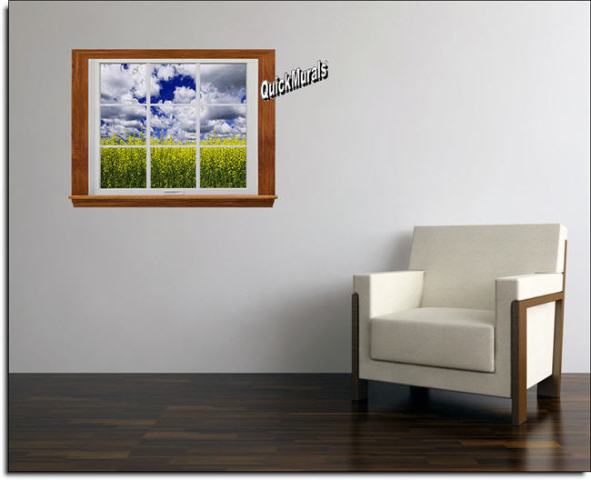 Country Window 1-Piece Canvas Peel & Stick Wall Mural 