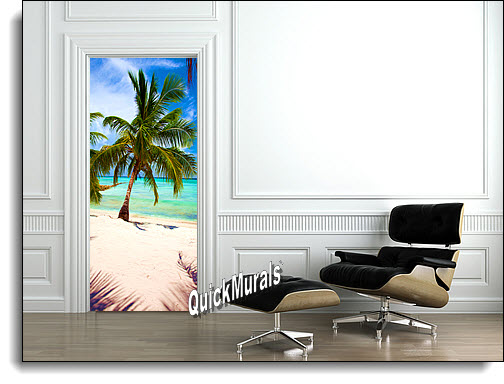 Tropic Paradise Door Mural by QuickMurals