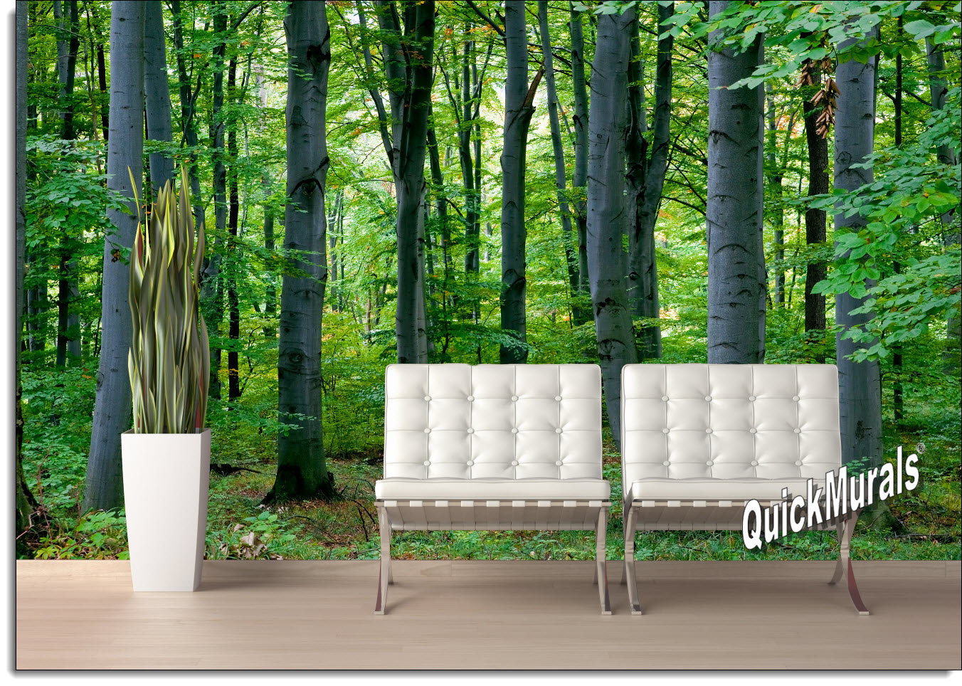 Woodland Forest Peel and Stick Wall Mural