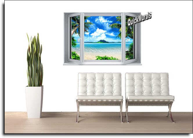 Tropical Window 1-Piece Peel & Stick Mural