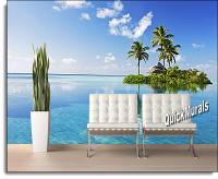 Paradise Island Peel and Stick Wall Mural Roomsetting