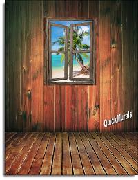 Beach Cabin Window Mural #4