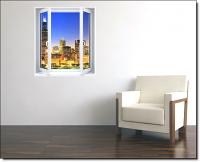 Skyline Window 1-Piece Peel & Stick Mural