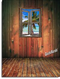 Beach Cabin Window Mural #5