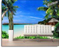 Beach Resort Peel and Stick Wall Mural Roomsetting