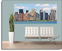NYC Panoramic (Color) Peel and Stick Wall Mural Roomsetting
