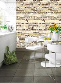 Cappuccino Cafeteria Wall Mural Roomsetting