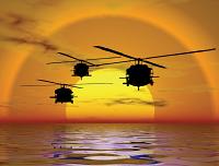 Helicopter Sunset Mural 99456 