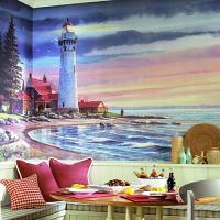 Northern Lighthouse Mural RA0193M Roomsetting
