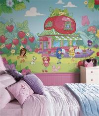 Strawberry Shortcake Wall Mural Roomsetting