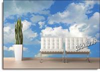 Clouds Peel and Stick Wall Mural by QuickMurals Roomsetting