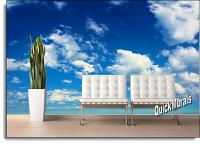 Clouds Peel and Stick Wall Mural by QuickMurals Roomsetting