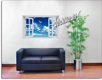 Clouds Window Mural roomsetting