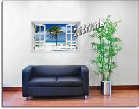 Palm Tree Window Mural Roomsetting