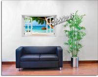 Secluded Beach Window Mural Roomsetting