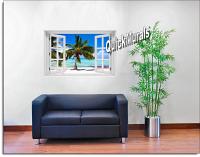 Tropical Beach Window Mural Roomsetting