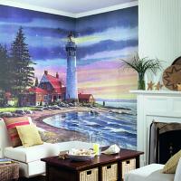 Northern Lighthouse Mural RA0191M Roomsetting
