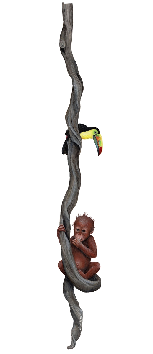 Orangutan & Toucan Peel & Stick Applique 151801