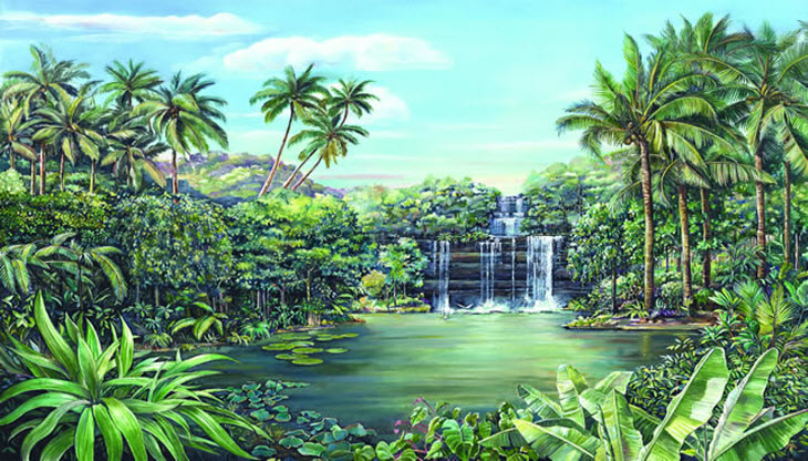 Tropical Lagoon Mural RA0173M