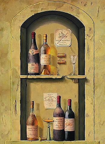 Wine Bottle Niche Mural