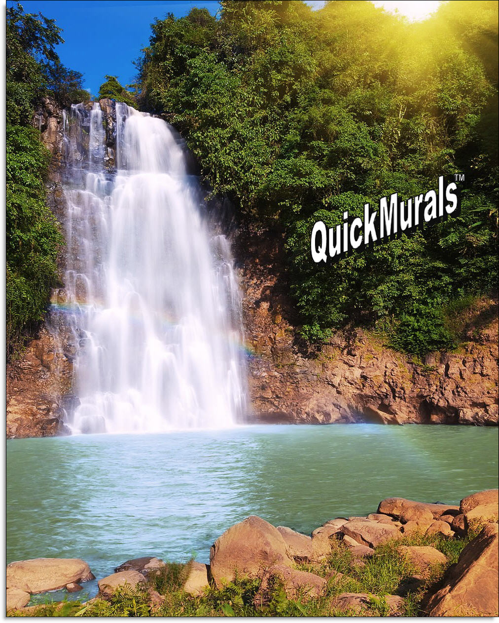 Rainbow Waterfall Mural by QuickMurals