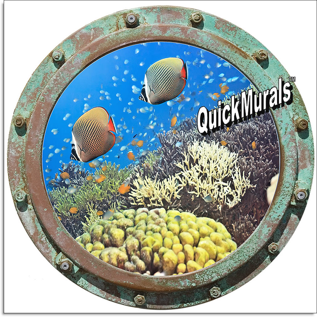 Undersea Porthole #1 Mural by QuickMurals