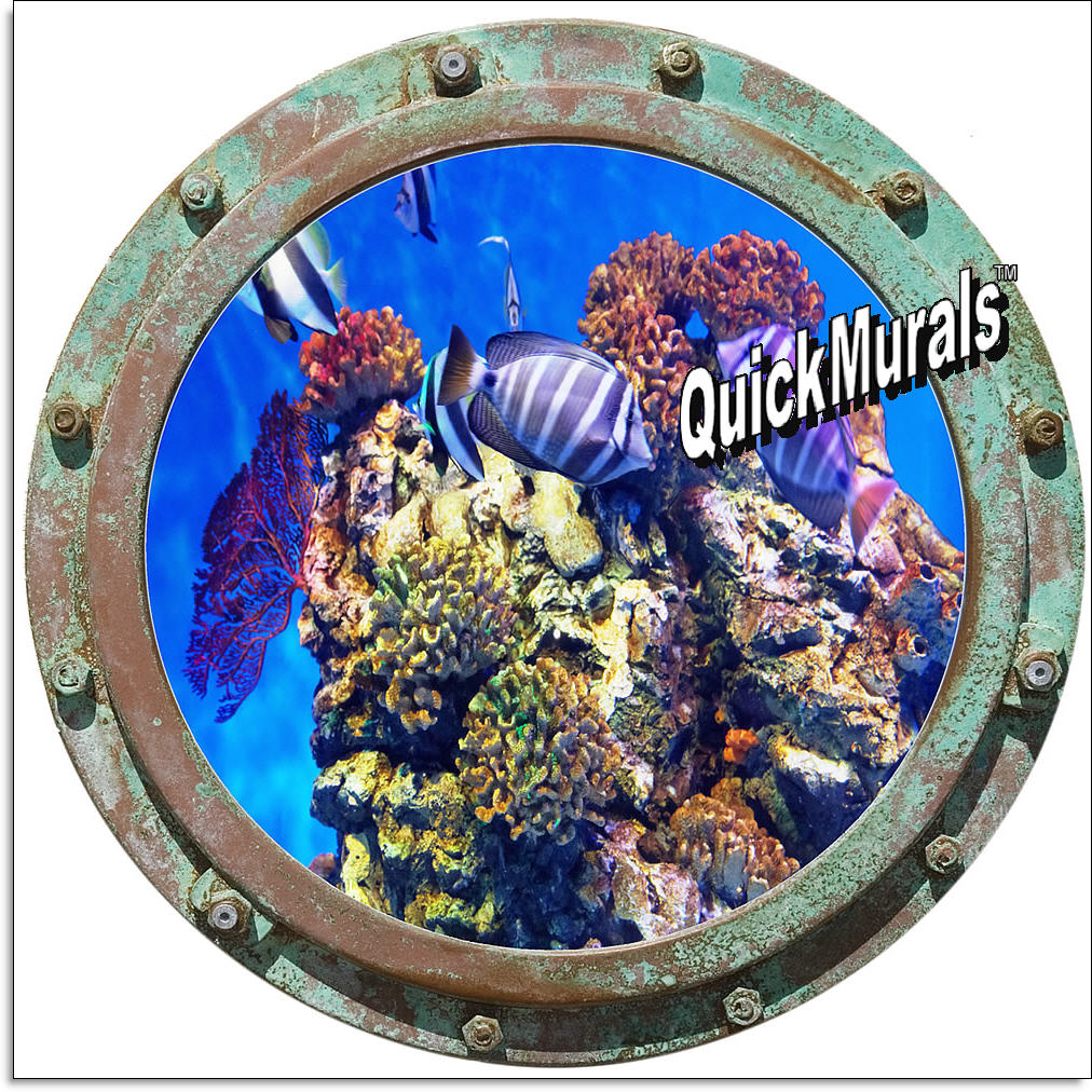 Undersea Porthole #3 Mural by QuickMurals