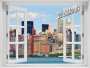 New York City (Color) #1 Window 1-Piece Peel & Stick Mural