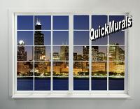 Cityscape Window #1 Peel & Stick Wall Mural by QuickMurals