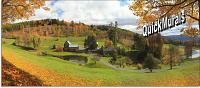 Vermont Farmhouse Panoramic Wall Mural by QuickMurals