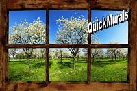 Orchard Window (Rustic) Peel & Stick Wall Mural by QuickMurals