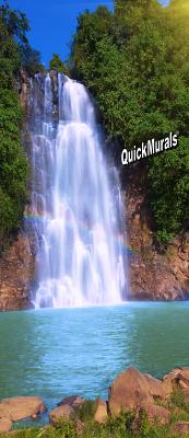 Rainbow Waterfall CANVAS Peel & Stick Door Mural by QuickMurals