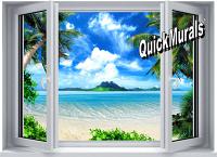 Tropical Window CANVAS Peel & Stick Mural by QuickMurals