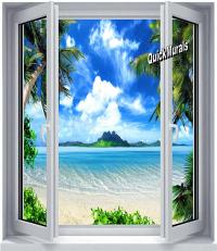Enchanted Island Window CANVAS Peel & Stick Wall Mural by QuickMurals