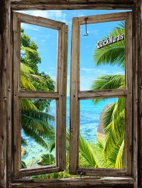 Beach Cabin Window Mural #8
